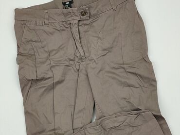 brązowa plisowane spódnice: Spodnie materiałowe, H&M, L, stan - Dobry