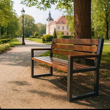 heyet ucun isiqlar: Metall karkaslı küçə/park skamyası - Material: Toz boya ilə qorunan — 1