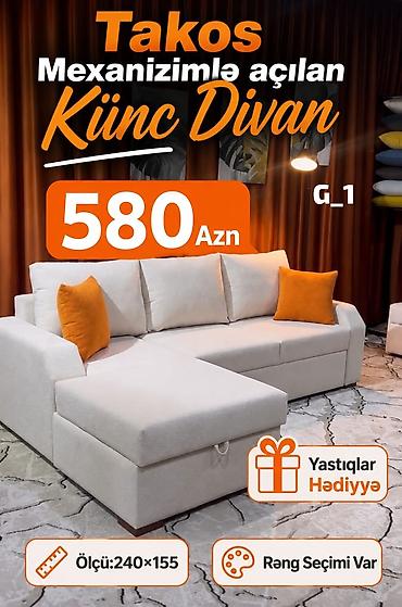 ev mebeleri: Künc divan, Yeni, Açılan, Parça, Şəhərdaxili pulsuz çatdırılma — 1