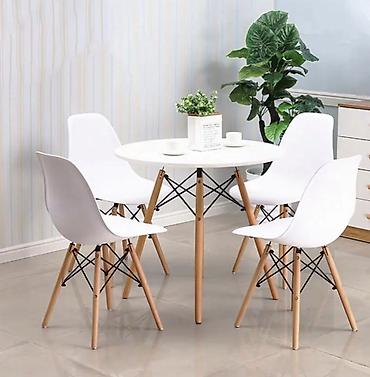 eames: Кухонный стол и стул, Новый, Платная доставка, Самовывоз, цвет - Белый — 1