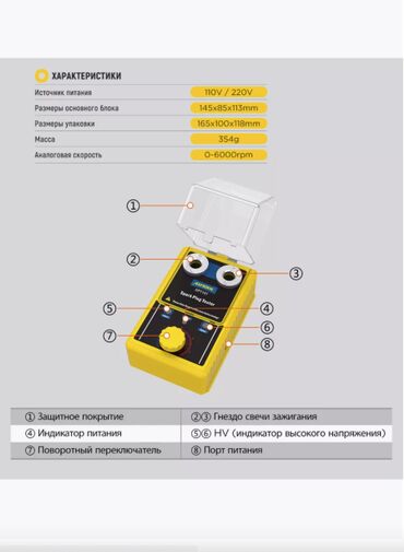 Другие аксессуары: 🔌 АВТОМОБИЛЬНЫЙ ТЕСТЕР СВЕЧЕЙ ЗАЖИГАНИЯ SPT101 — С АВТОРЕГУЛИРОВКОЙ И — 8