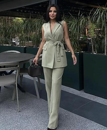 Kompleti: 🔥Ženski elegantni komplet – bez rukava, sako prsluk + pantalone ✅3400 — 9