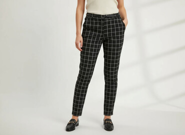 materiałowe spodnie w kratkę: Esmara, Material trousers for women, size L
