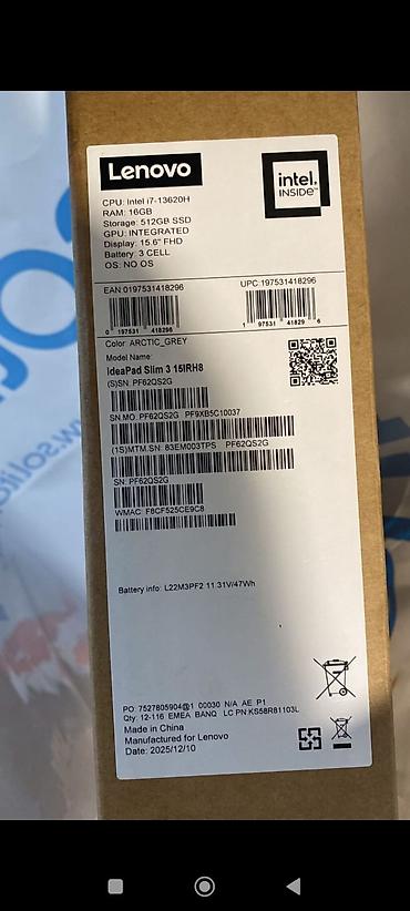 macbook 13 inch: Lenovo IdeaPad Slim 3 15IRH8 noutbuk - Rəng: Arctic Grey - Ekran — 2