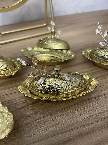 mis samovar: Məhsul: Qapaqlı dekorativ mis qablar dəsti 10 ədəd, Türkiya, suvenir — 1