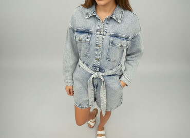 stradivarius jeansy z wysokim stanem: Women`s overall, size S (EU 36)