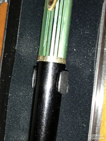 Ostali predmeti za umetnost i kolekcionarstvo: Vintage originalna Pelikan hemijska olovka Crna i zeleno crna Ulozak — 9