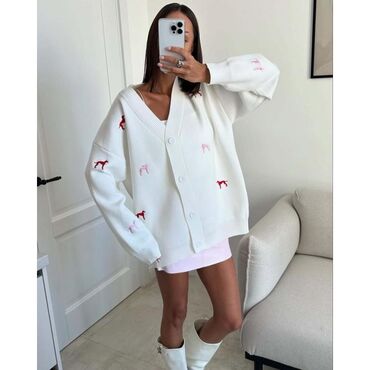 спортивное оборудование: Кардиган, Трикотаж, Средняя модель, Осень-весна, Оверсайз