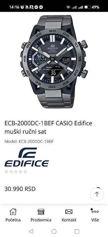 Ručni satovi: Casio Edifice hibridni muški sat – Tough Solar + Bluetooth - Model iz — 21