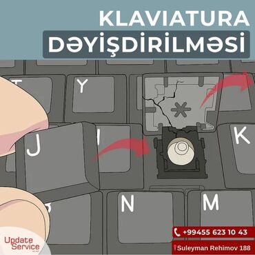 stolustu komputerlər: Kompüter klaviaturasının təmiri və dəyişdirilməsi xidmətləri təklif