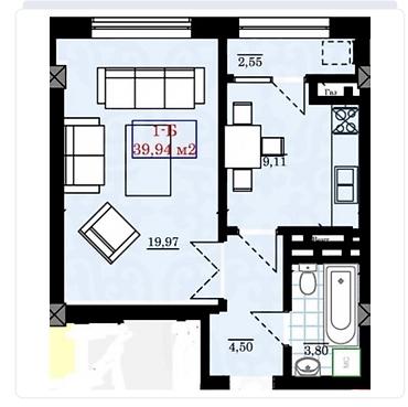 квартиры ихлас: 1 комната, 40 м², Джал-15 Элитка, 7 этаж, Евроремонт — 9