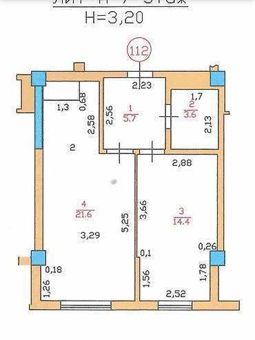 дома в сокулуке: 2 бөлмө, 46 м², Төмөнкү Джал (Джал-23) Элитка, 7 кабат, Евро оңдоо — 6