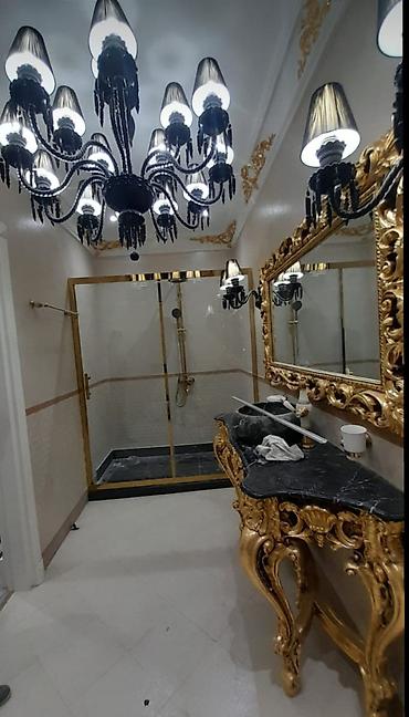 mermer panel: Şüşə duş kabinəsi – sürüşkən qapılı model - İki panelli sürüşkən qapı — 1