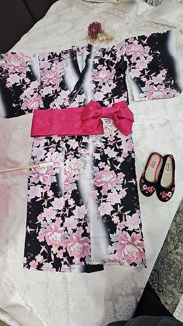 Домашняя одежда: Женский комплект в японском стиле: кимоно с цветочным принтом и — 7