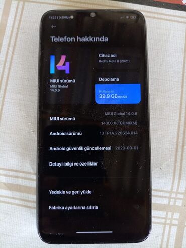 samsung a 10 's: Redmi Note 8 (2021), 64 GB, rəng - Qara, Barmaq izi, Face ID