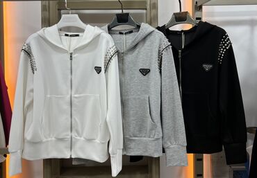 женские утепленные плащи: Толстовка, Prada, Одноместный, цвет - Белый