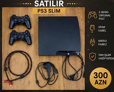 ps3 diskləri: PS3 Slim oyun konsolu satılır. Komplekt: - PS3 Slim konsol - 2 ədəd — 2