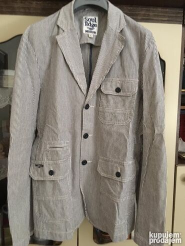 Odela: Soul Edge prugasta strukirana lagana jakna veličine L, bez postave — 2