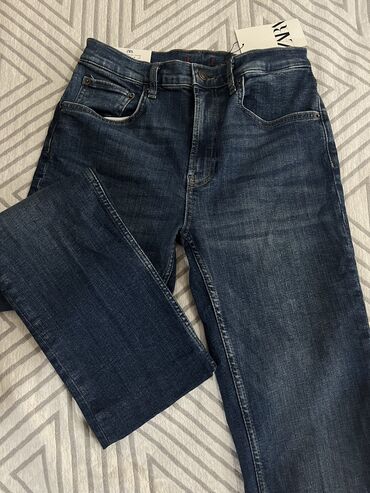 распродажа джинсы: Прямые, Zara, Средняя талия