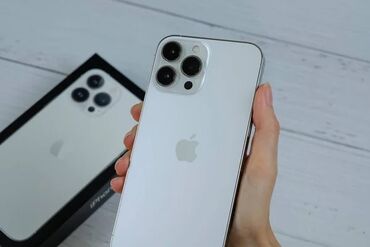 Apple iPhone: IPhone 13 Pro Max, Б/у, 256 ГБ, Белый, Зарядное устройство, Защитное стекло, Чехол, 86 %