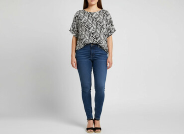modne bluzki plus size: J. Stars, Жіноча блуза, розмір 3XL