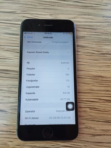 ayfon 6s 16 gb: IPhone 6s, 64 GB, Black Titanium, Barmaq izi