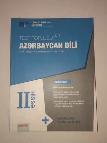 azərbaycan dili test toplusu 1 ci hissə 2019: Azərbaycan dili Testlər 11-ci sinif, DİM, 2-ci hissə, 2019 il