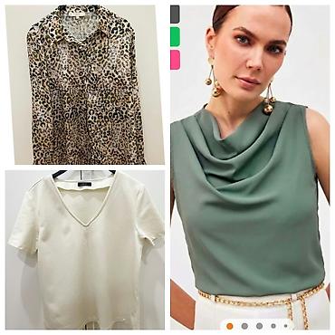 1. Блузка леопардовая Sateen разм л 10м 2. Зеленая блузка Sateen разм lalafo.az -da 1. Блузка леопардовая Sateen разм л 10м 2. Зеленая блузка Sateen разм