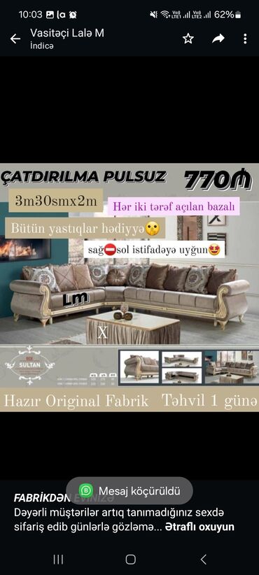 ikinci el divanların satışı: Künc divan