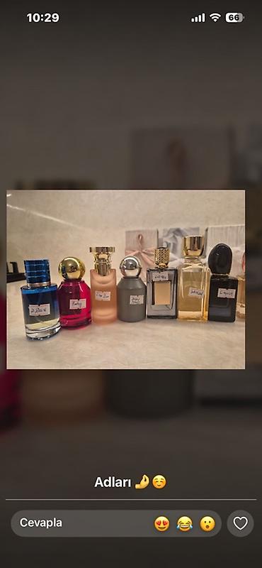 Ətriyyat: 💎 15 ML ətirlər — 8 AZN-dən 💎 20 ML ətirlər — 12 AZN-dən 💎 30 ML — 1