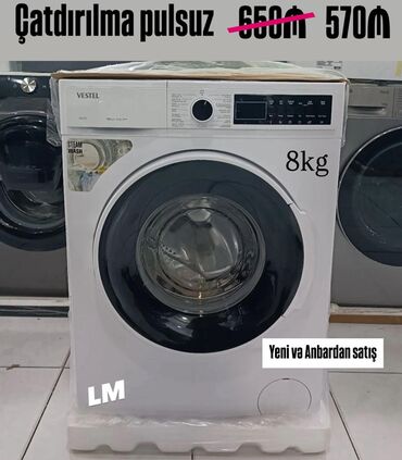 Paltaryuyan maşınlar: Paltaryuyan maşın Vestel, 8 kq, Avtomat, Qurutmasız, Kredit yoxdur