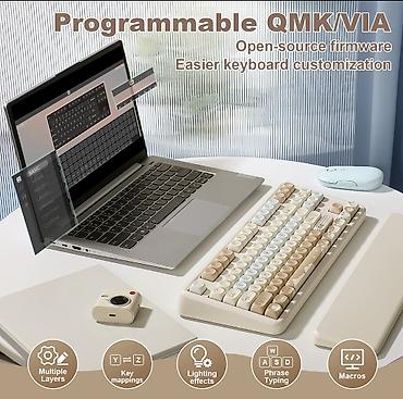 pbt: Клавиатура, Yunzii, Механическая, Bluetooth, Проводное подключение, Размер: 65% — 5