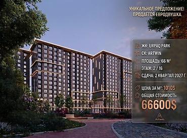 gala group: 2 комнаты, 66 м², Орто-Сай с. Элитка, 2 этаж, ПСО (под самоотделку) — 1