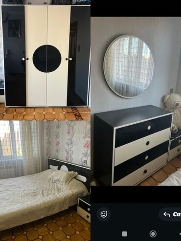 loft мебель: Yataq otağı matras var baza yoxdur amma taxtın altında siyirmələr var