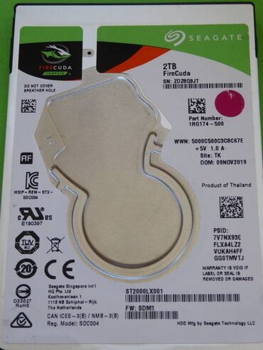 07 diskleri: Daxili Sərt disk (HDD) Seagate, 2 TB, 5400 RPM, 2.5", Yeni