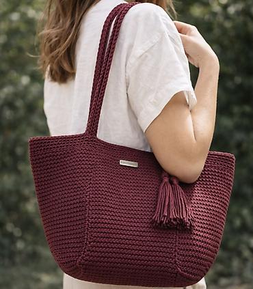 Классические сумки: Сумка ручная работа из хлопкового шнура — 7