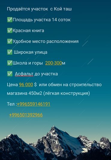 участок ак ордо 2 улица гагарина конец: 14 соток, Для строительства, Красная книга, Тех паспорт