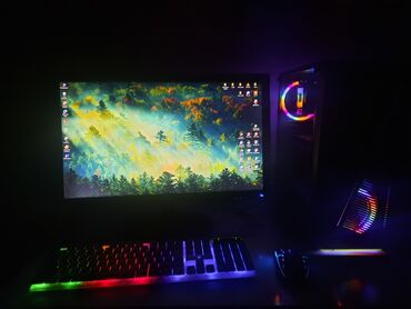 Masaüstü kompüterlər və iş stansiyaları: 16 ram İ7 3.40 ghz Gtx 1060 500GB HDD 24 inç ekran Rgb klaviatura ve