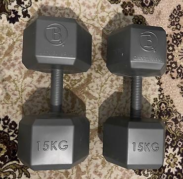 Спортивный инвентарь: 5kg-10kg-15kg ayri ayri satilmir, hamisi birlikte satilir qiymet 70azn — 3