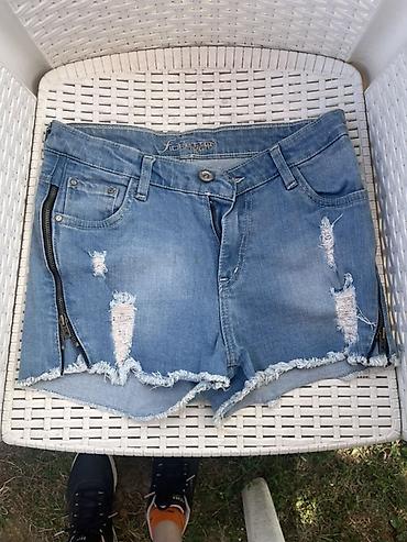 zenske mini torbice: Ženske teksas šorts pantalone sa efektom ispranog džinsa i — 1