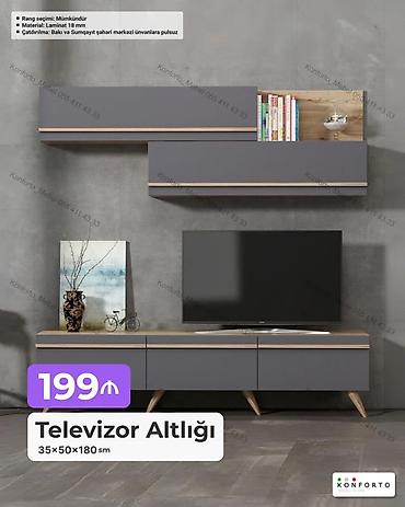tv altdığı: Televizor altlığı və divar dolabları dəsti Ölçü (altlıq): 35×50×180 — 1