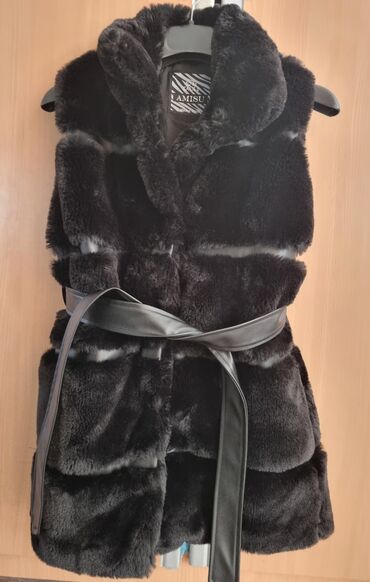 kožni kaput muški: S (EU 36), Faux fur, color - Black