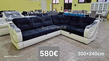 Ugaone garniture: Ugaona garnitura 300×220 cm - Prostrana L‑forma sa dubokim sedištima — 27