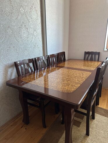 стол для конференций: Для гостиной, Б/у, Раскладной, Квадратный стол, 8 стульев
