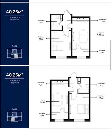 Продажа квартир: 1 комната, 40 м², Селекционное с. Элитка, 9 этаж, Свежий ремонт — 1
