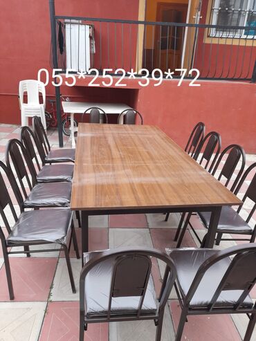 Masa və oturacaq dəstləri: Qonaq otağı üçün, Yeni, Açılmayan, Kvadrat masa, 4 stul — 6