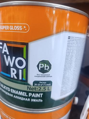 Эмаль: Высокоглянцевая алкидная эмаль FAWORI (Super Gloss)3 литра на 20-25 — 3