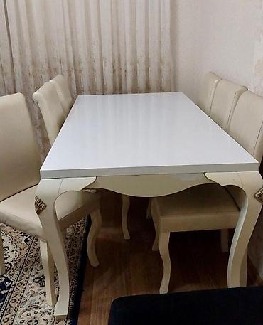 Digər mebel: GnkMasa desti 6 stulla.qiymet 250 man.masa acilmir,olcu 90/1.80.unvan — 1