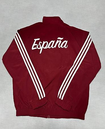 футбольные одежды: Спортивная куртка adidas Originals x Spain - Цвет: бордовый (винный) — 2