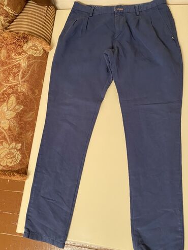 Верхняя одежда: Полуклассические Мужские брюки, Massimo Dutti, L (EU 40), цвет - Синий